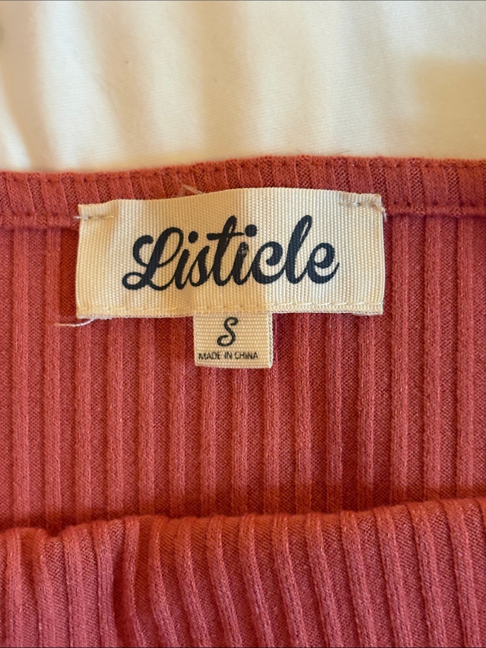 Listicle Rust Ribbed Tank with Ruffle Straps - Picture 2 of 3